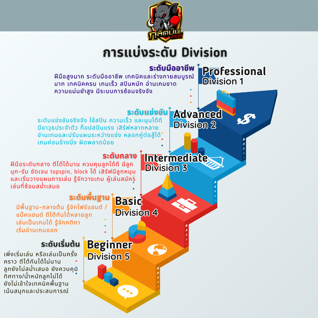 แผนผังการแบ่งระดับ Division ของกลัดมันเกมส์
